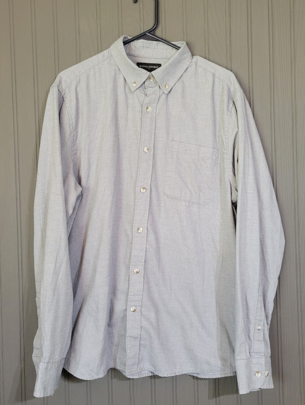 Banana Republic Long Sleeve Button Down Shirt Slim Fit Gray Men’s Large